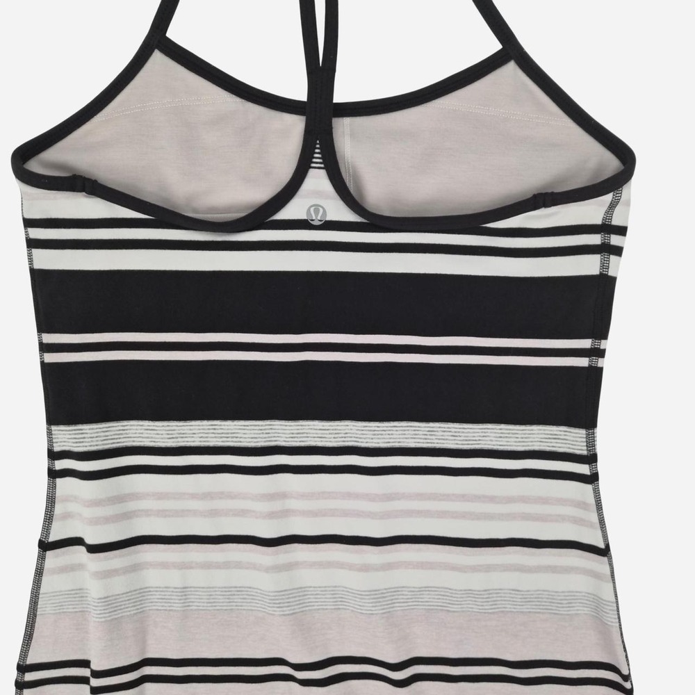 Lululemon black and white striped tank top
